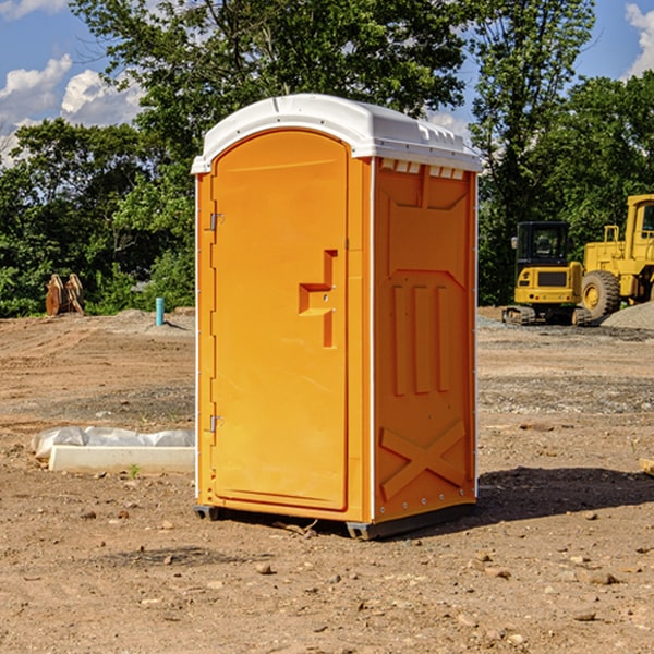 how often are the porta potties cleaned and serviced during a rental period in Ward